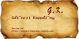 Gönczi Koppány névjegykártya